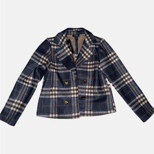 Plaid Double-Breasted Women's Jacket
